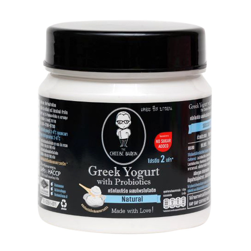 เดอะชีสบารอนกรีกโยเกิร์ตรสธรรมชาติ 500กรัม The Cheese Baron Greek Yogurt Natural 500g. [หมายเลขบาร์โค้ด 8859601300208 ]