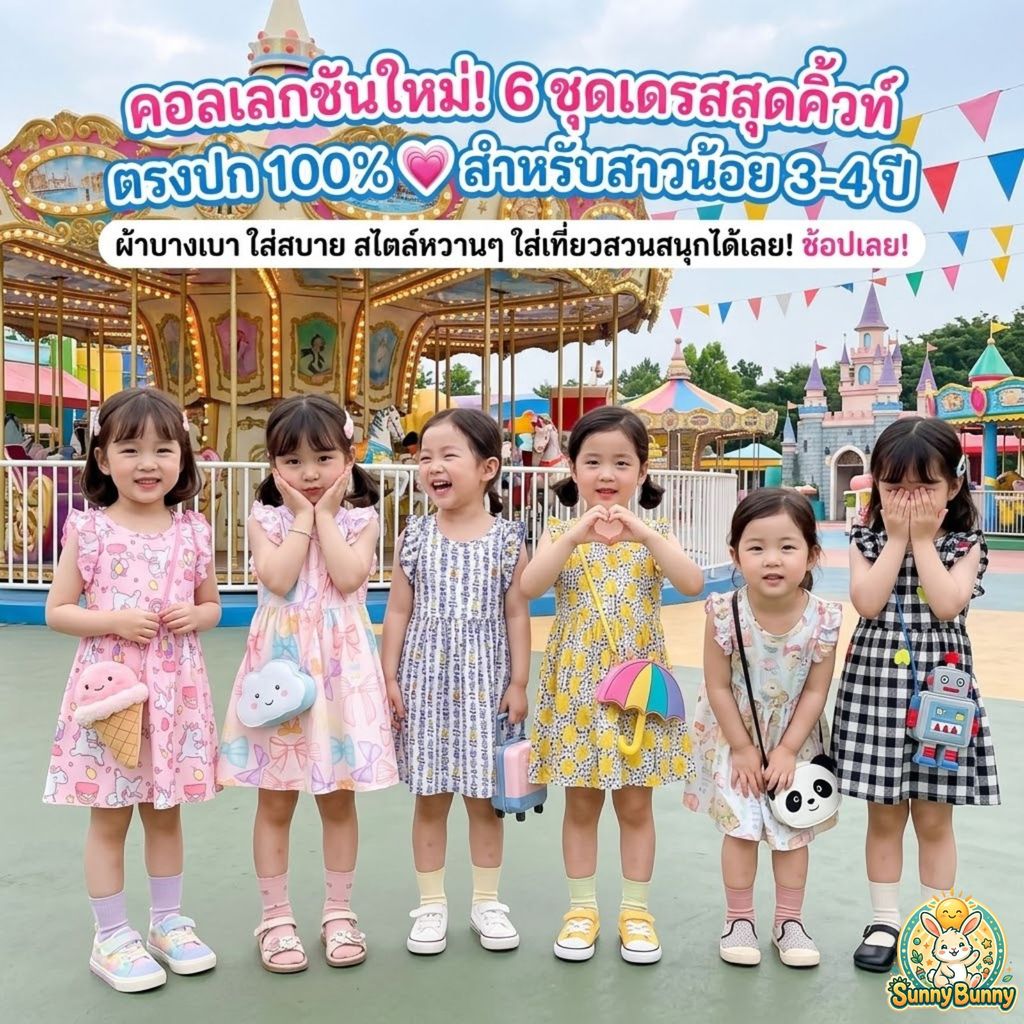Dolemi Baby ชุดเดรสแขนกุด ระบายไหล่ สำหรับเด็กผู้หญิง เสื้อผ้าเด็กผู้หญิง สุดน่ารัก ผ้าบางใส่สะบาย สไตล์หวานๆ