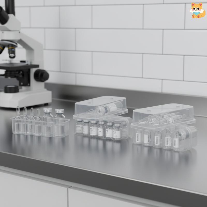 [VI] 4/10 ชิ้น Staable พลาสติก Microtube กล่องเก็บ 3ML 2/4/6/24-Slot Vial Storage Case Clear ตู้แช่แ