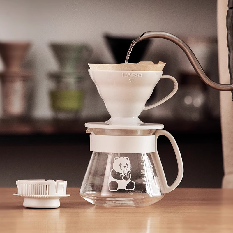 [Flagship Store] HARIO V60 Filter Cup No. 01 Hand-Poured Glass Sharing Pot ชุดกาแฟในครัวเรือน VDSP