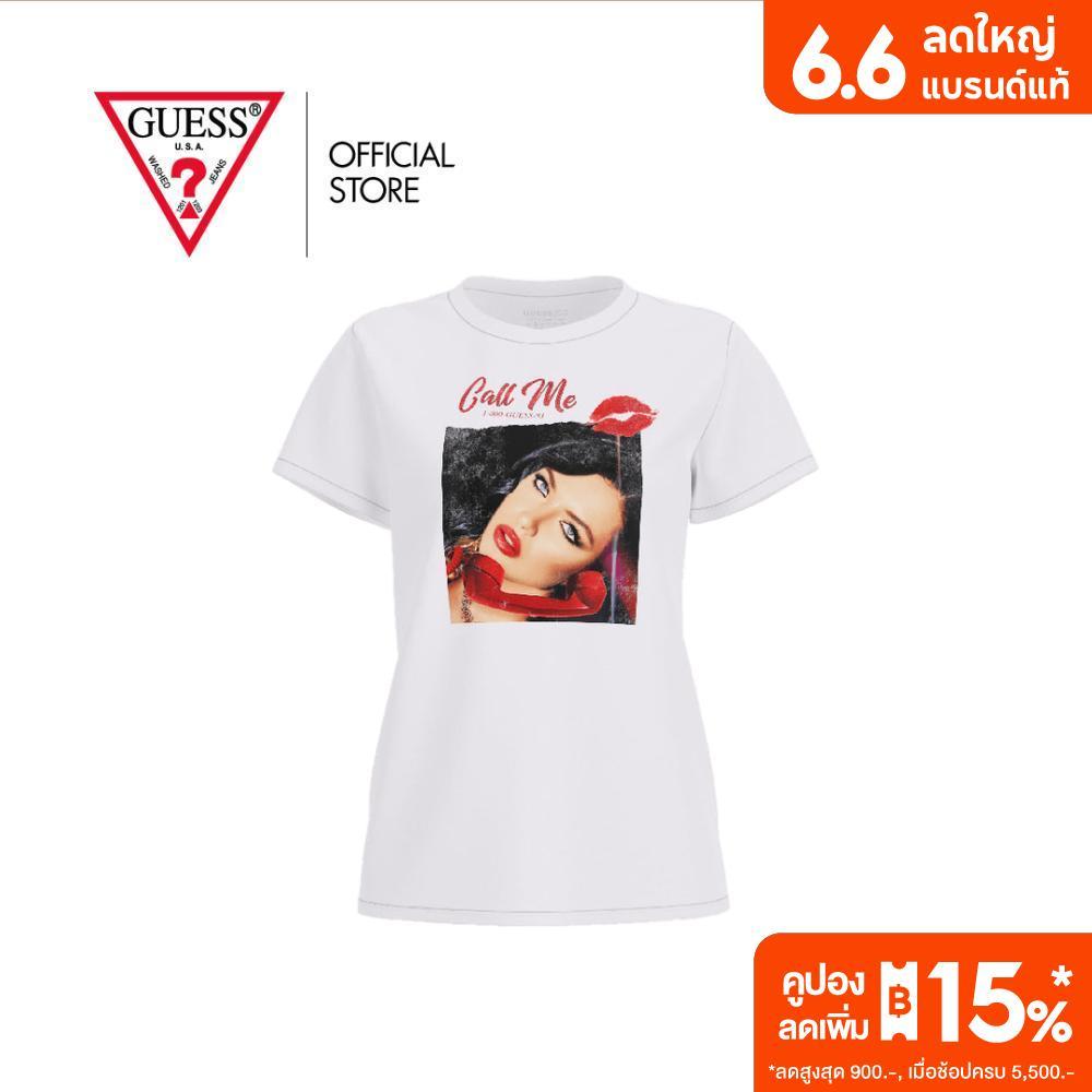 GUESS เสื้อยืดผู้หญิง รุ่น W6RI08K9RM1 สีขาว