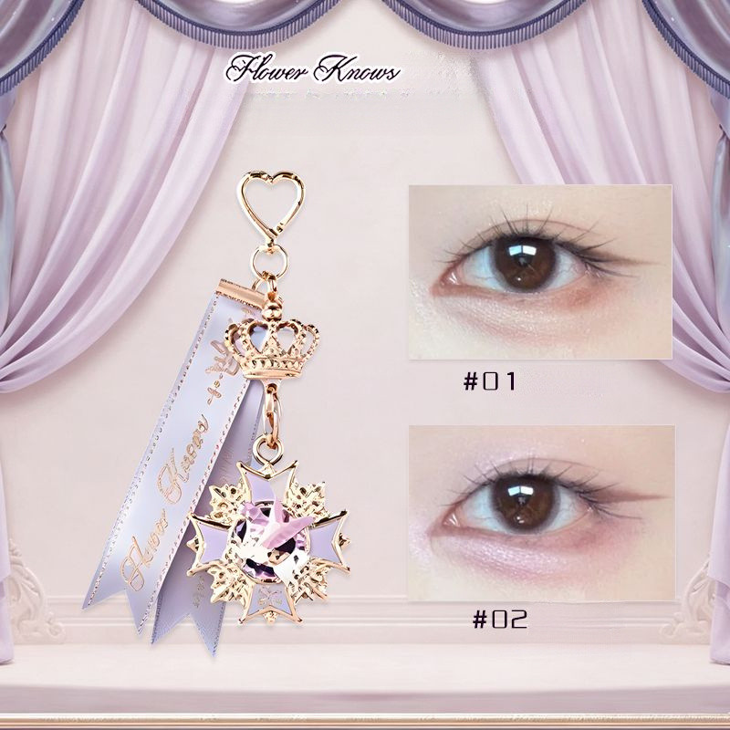 ดอกไม้รู้อัศวินยูนิคอร์นอายแชโดว์ถาดจี้ทองสีชมพูฝันสีม่วงเครื่องประดับแต่งหน้าอุปกรณ์เสริมเสน่ห์