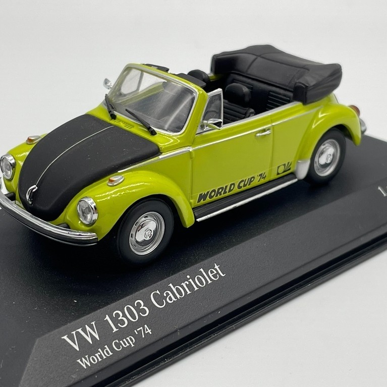 1/43 Mini Cut Volkswagen VW 1303 Convertible Grass Green Double Stitch, Very Beetle, Cute Love Beetl