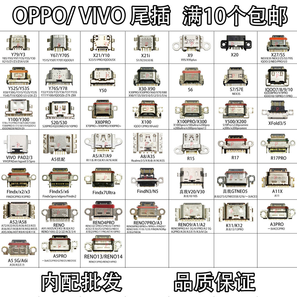 เหมาะสําหรับ oppo vivo ปลั๊กหางโทรศัพท์มือถือ Y79 Y85 X21 Y76s S12 A52 อินเทอร์เฟซสากล Daquan