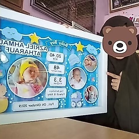 กระจกไม่มี!! Biodata Baby 15R Birth Frame ป้ายชื่อเด็ก Biodata Baby Pop Up และ 3D ทารกแรกเกิด