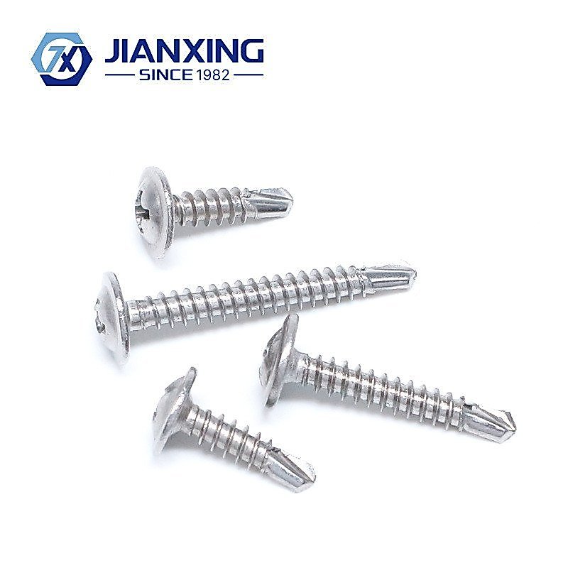 Dovetail Cross Self-Drill 304 รอบเครื่องซักผ้าสแตนเลส 410 หัว m4.24.8 Media หัวแบนสกรูขนาดใหญ่สกรู S