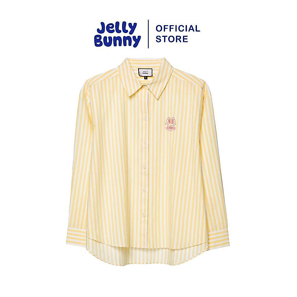 JELLY BUNNY เสื้อเชิ้ตลายทางปักลาย JERME รุ่น B26SGWB037 STRIPED YELLOW