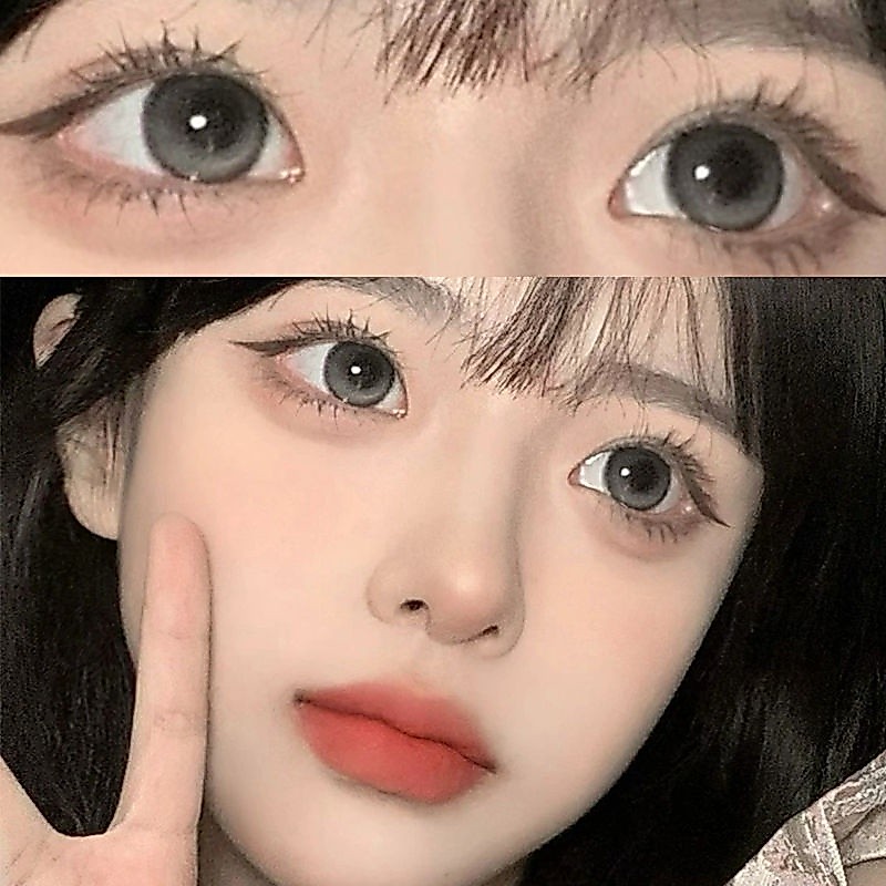 KSSEYE คอนแทคเลนส์สี 1 คู่สําหรับดวงตาดูธรรมชาติเลนส์สีน้ําตาลสีเทา Eye Contact เลนส์แฟชั่น