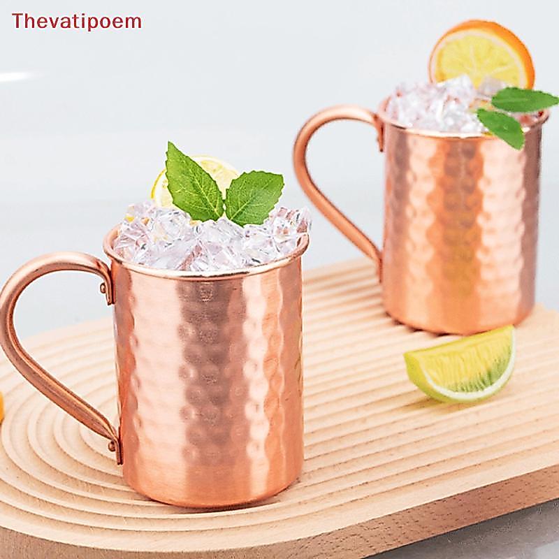 [Thevatipoem] 500ml 100% ทองแดง Moscow Mule Mug Cotail Cup Hammered Coppery แก้วเบียร์แก้วกาแฟถ้วยนมถ้วยบาร์ Drinkware สแตนเลสทนทานร้อน