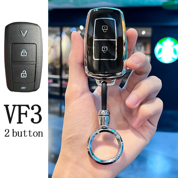สต็อกพร้อมส่ง ฝาครอบกุญแจรถยนต์ Vinfast VF3 เคสกุญแจรถยนต์ Vinfast VF3 พวงกุญแจรถยนต์ Vinfast VF3