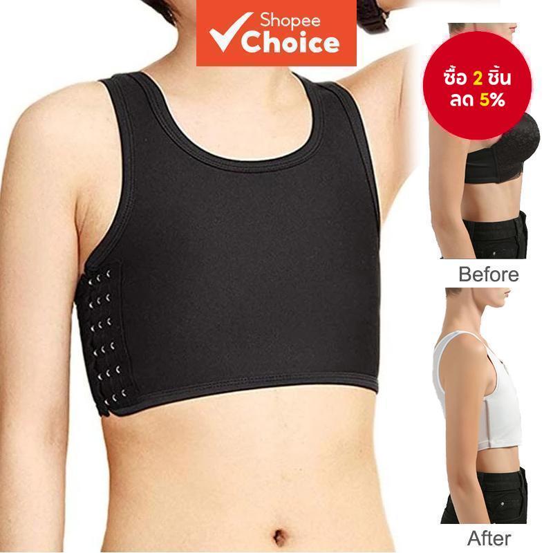 FTM Transgender Chest Binder - เสื้อกั๊กรัดกล้ามเนื้อและเสื้อสวมหัวแบบปรับได้ (XS-5XL)