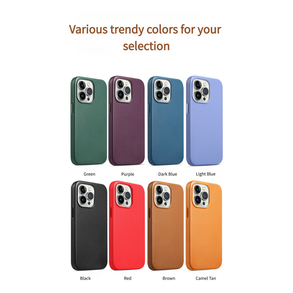 แม่เหล็ก PU หนังเคสโทรศัพท์กันกระแทกป้องกันลายนิ้วมือสําหรับ iPhone 16 Pro Max 15 14 13 12