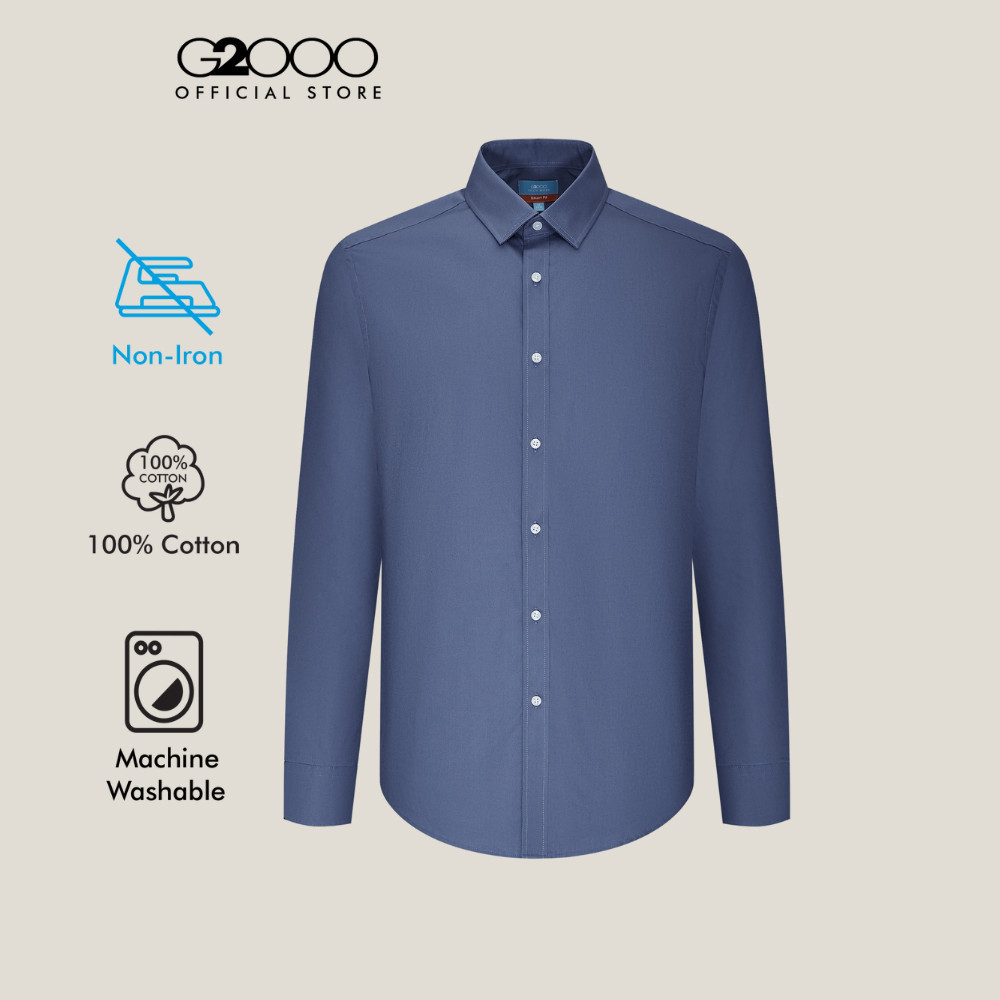 G2000 เสื้อเชิ้ตแขนยาวแบบทางการสำหรับผู้ชาย Smart Fit รุ่น 5812050275 สีกรมท่า