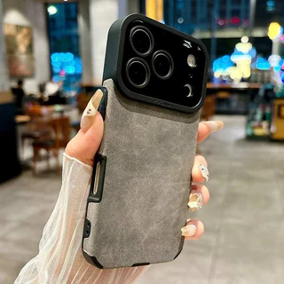 หนังหรูหรา Lambskinเคสโทรศัพท์กันกระแทกสําหรับiPhone 17 16 Pro Max Air 15 14 13 12 11 Pro XS Max X XR 7 8 SE2 Matte Cove
