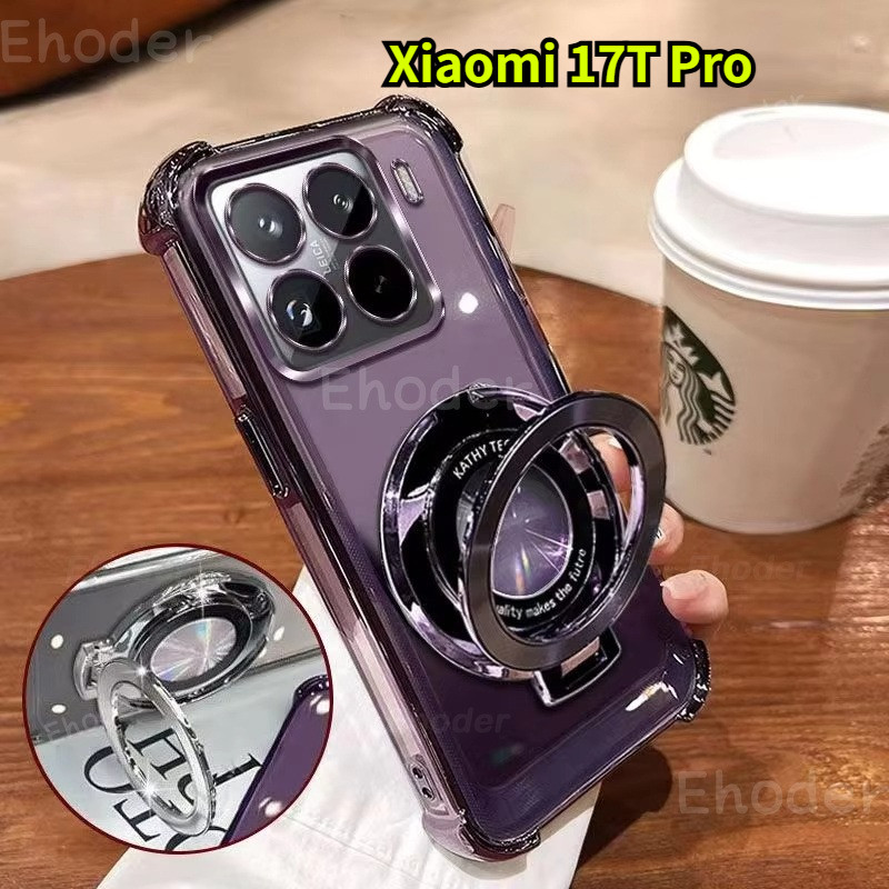 ปลอกสําหรับ Xiaomi 17T Pro 17TPro 4G 5G 2026 โปร่งใสกันกระแทก Bracket เคสโทรศัพท์สําหรับ Xiaomi17TPro Xiaomi17T ฝาครอบ