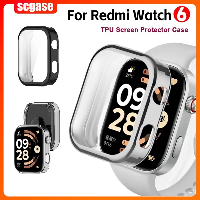 TPU ป้องกันหน้าจอสําหรับ Redmi Watch 6/5/4 เคสซิลิโคนอ่อนนุ่มป้องกันสําหรับ Redmi Watch 5 Active/5 Lite อุปกรณ์เสริม