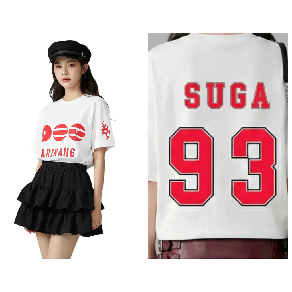 เสื้อยืดลายกราฟิก "Arirang" World Tour ปี 2026 ผ้าฝ้ายแท้ คอกลม แขนสั้น ใส่ได้ทั้งชายและหญิง (ไซส์ S-5XL)02