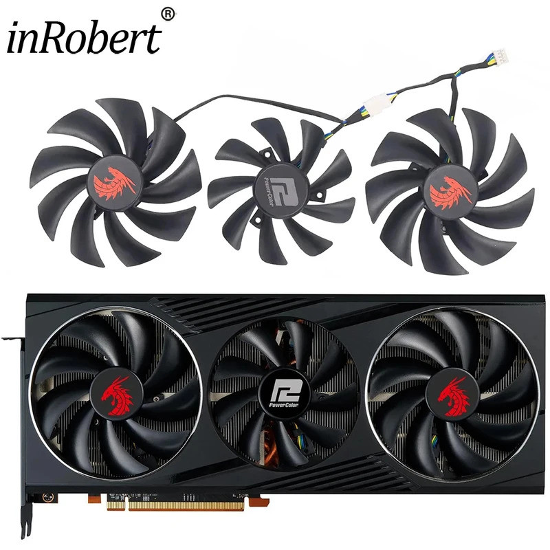 IRX6800 การ์ดวิดีโอพัดลมระบายความร้อนสําหรับ PowerColor RX 6800 RX6800 XT RED DRAGON กราฟิกการ์ดพัดล