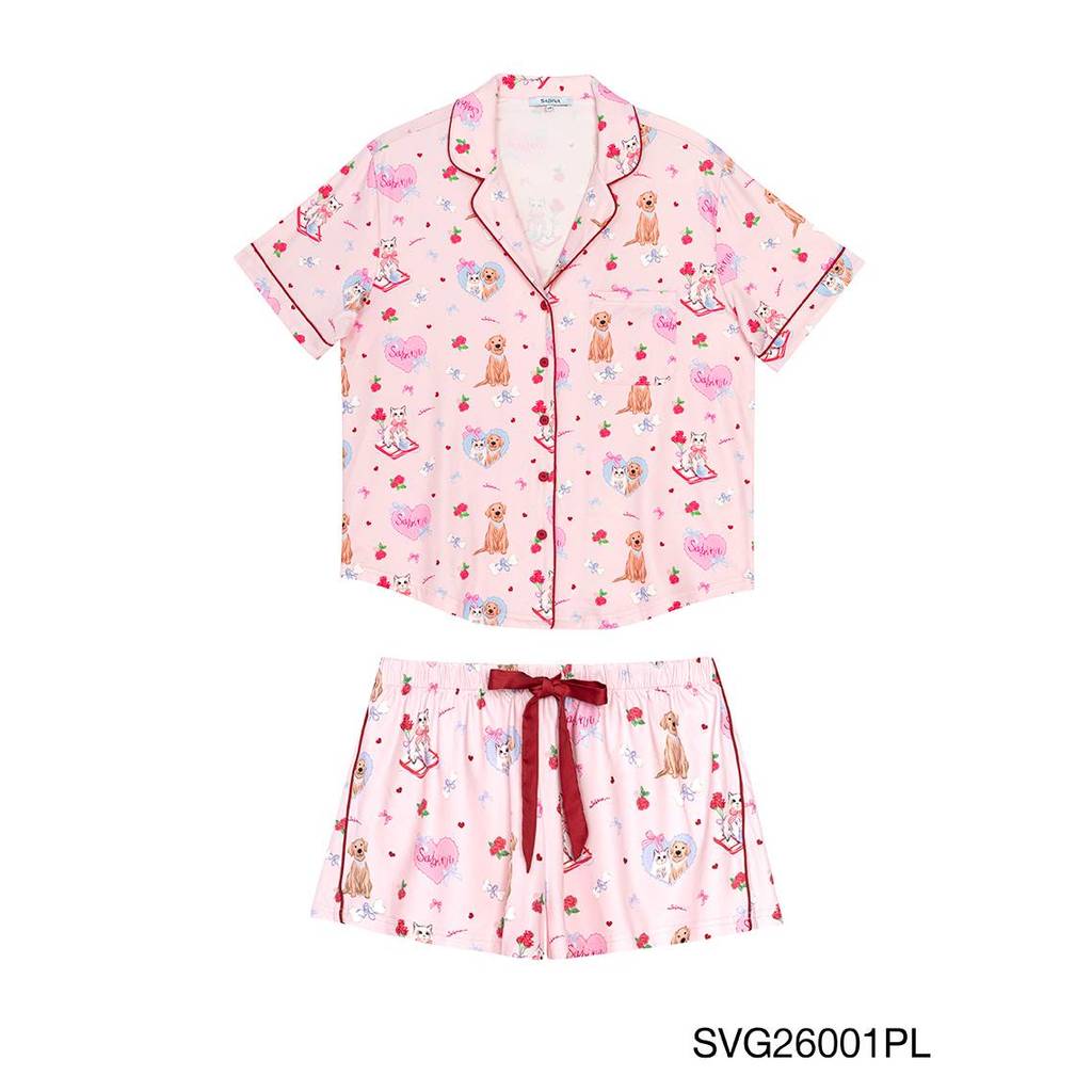 เซ็ตชุดนอน เสื้อแขนสั้น กางเกงขาสั้น รหัส SVG26001