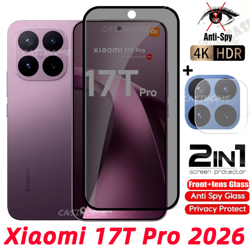 C6 กระจกนิรภัยส่วนตัว Anti-Spy ฝาครอบป้องกันหน้าจอสําหรับ Xiaomi 17T 17T 17 T T17 17TPro Xiaomi17T Pro 4G 5G Anti Peek Anti Peek ฟิล์มความเป็นส่วนตัว