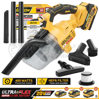 DELTON เครื่องดูดฝุ่นไร้สาย 0.7 ลิตร 400W รุ่น CV-501B ใช้งานร่วมกับแบตเตอรี่ DELTON UltraFlex และ TURBO FORCE