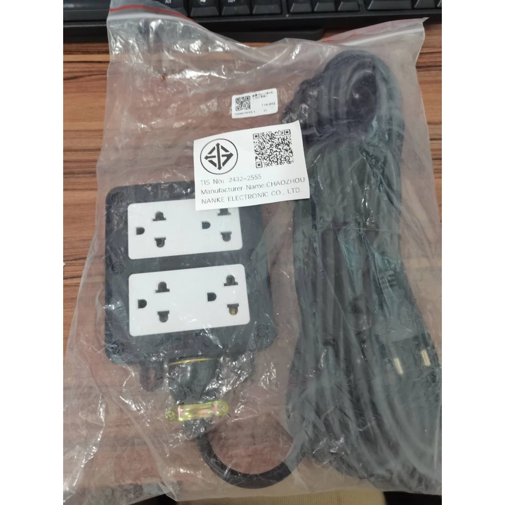 ปลั๊กพ่วง ปลั๊กสนาม 2x4 บล็อกยาง สาย VCT 2×4sq.mm รองรับไฟสูงสุด 3000W ยาว 5M,10M,15M,20M หุ้มยางต่อสายไฟ สายไฟหุ้มฉนวน thumbnail 9