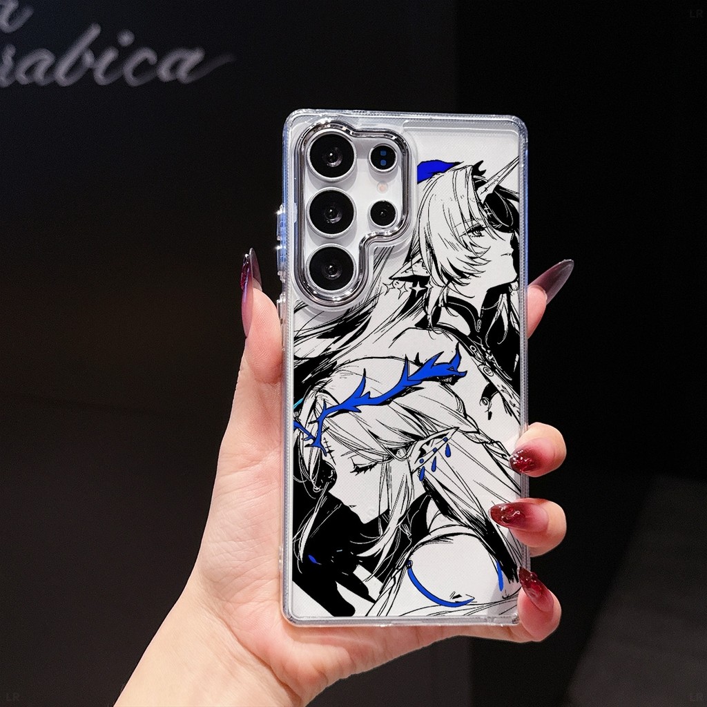 Wuthering Waves 34 อะคริลิคโปร่งใสสําหรับ Samsung Galaxy S26 S25 Ultra S24 FE S23 Plus A06 A07 A26 A36 A71 A73 โลหะแหวนกล้องซิลิโคนกันชนเกราะกันกระแทก