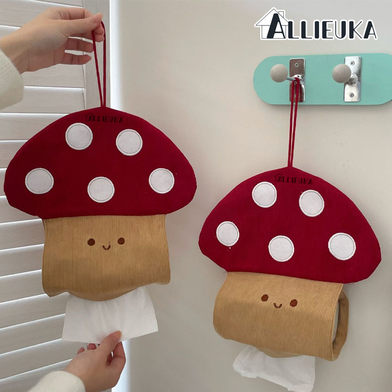 Allieuka กล่องทิชชู่ กล่องใส่ทิชชูเห็ด ของตกแต่งบ้าน ถุงกระดาษทิชชู่แบบแขวน