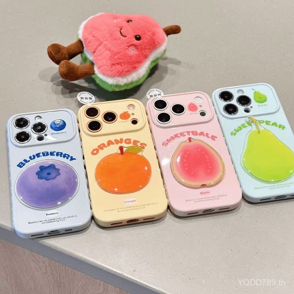 เคสโทรศัพท์ เหมาะสําหรับ iPhone 11 12 13 14 15 16 17 Pro max Plus ฤดูร้อนผลไม้ Patch Shock-proof Sho