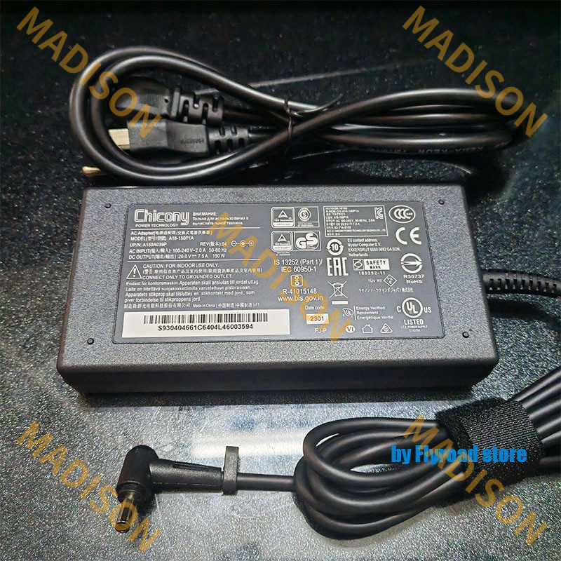 Chicony 150W สําหรับ MSI Pulse GL66 11UCK-1256AU Charger สําหรับ Gigabyte 2025 Aero X16 แล็ปท็อปสําห