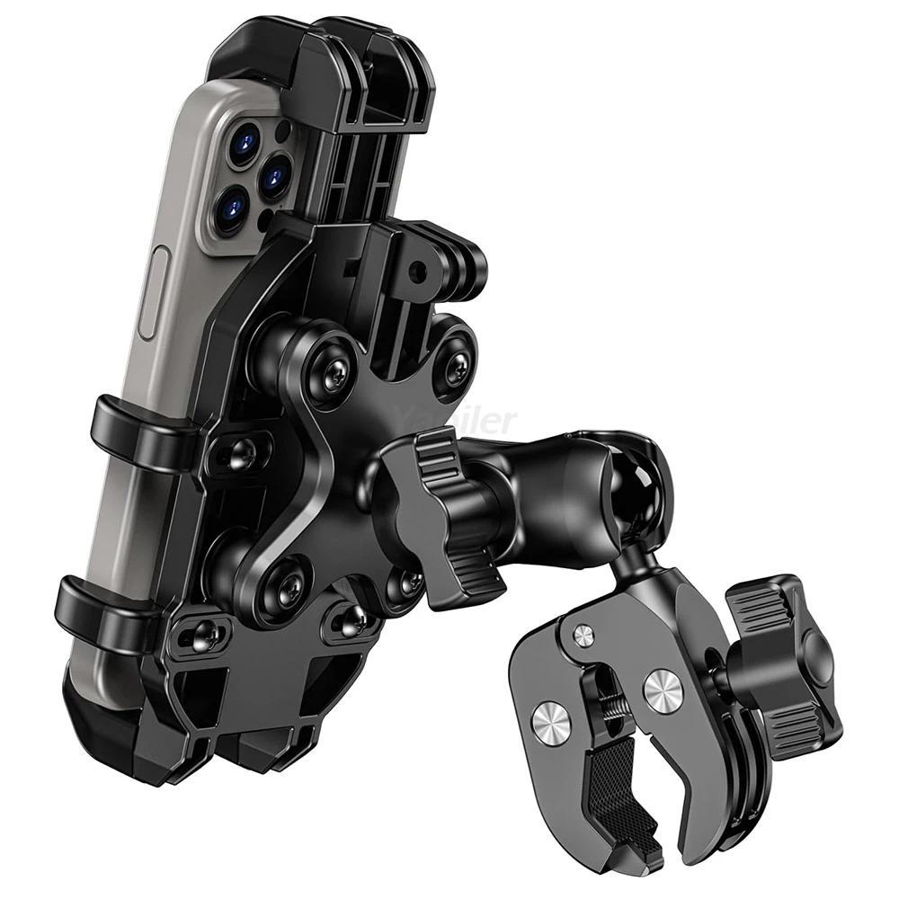 E Motorcycle Phone Mount Holder Vibration Dampener Anti-Shake Clamp Fit Handlebars 0.5'' to 1.5'' in