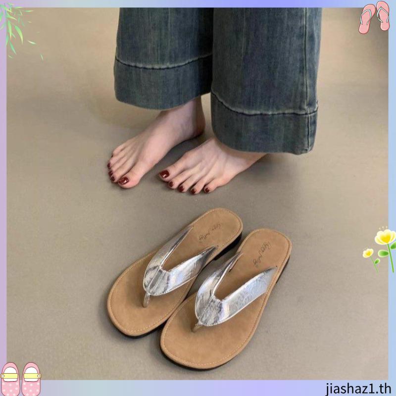 Super Hot Fashion Korean Version Flip-Flops 2024 New miu Flip-Flops~Summer Outer Wear Beach Sandals 