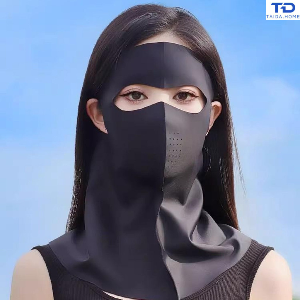 หน้ากากผ้าครึ่งหน้าที่ช่วยปกป้องใบหน้าและลำคอจากแสงแดดได้อย่างมีประสิทธิภาพ เหมาะสำหรับทั้งชายและหญิง ช่วยป