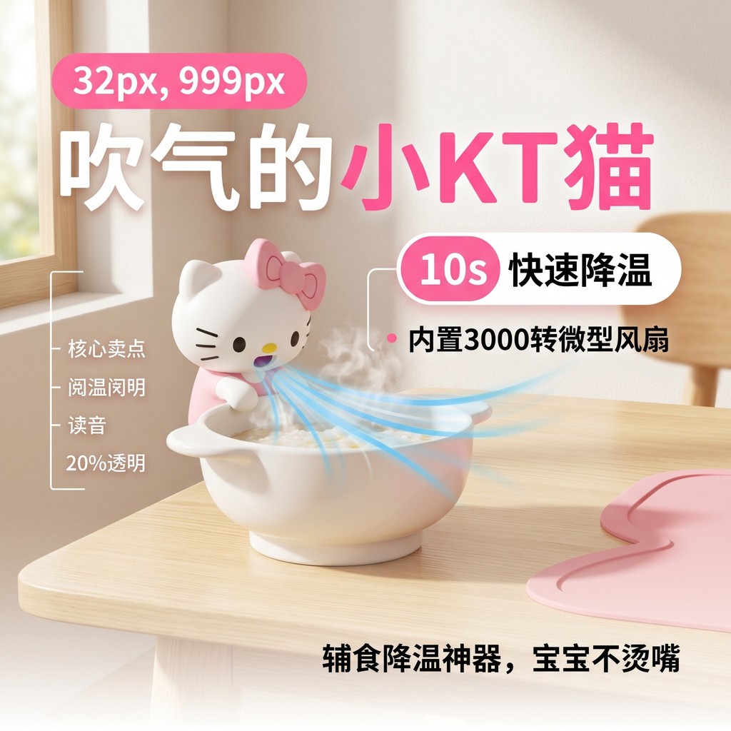2026 สไตล์ใหม่ HelloKitty ลูกแมวพัดลมเป่าอาหารเสริมเด็ก Cooling Handy Tool การ์ตูนน่ารักมินิพัดลมไฟฟ้า20260531