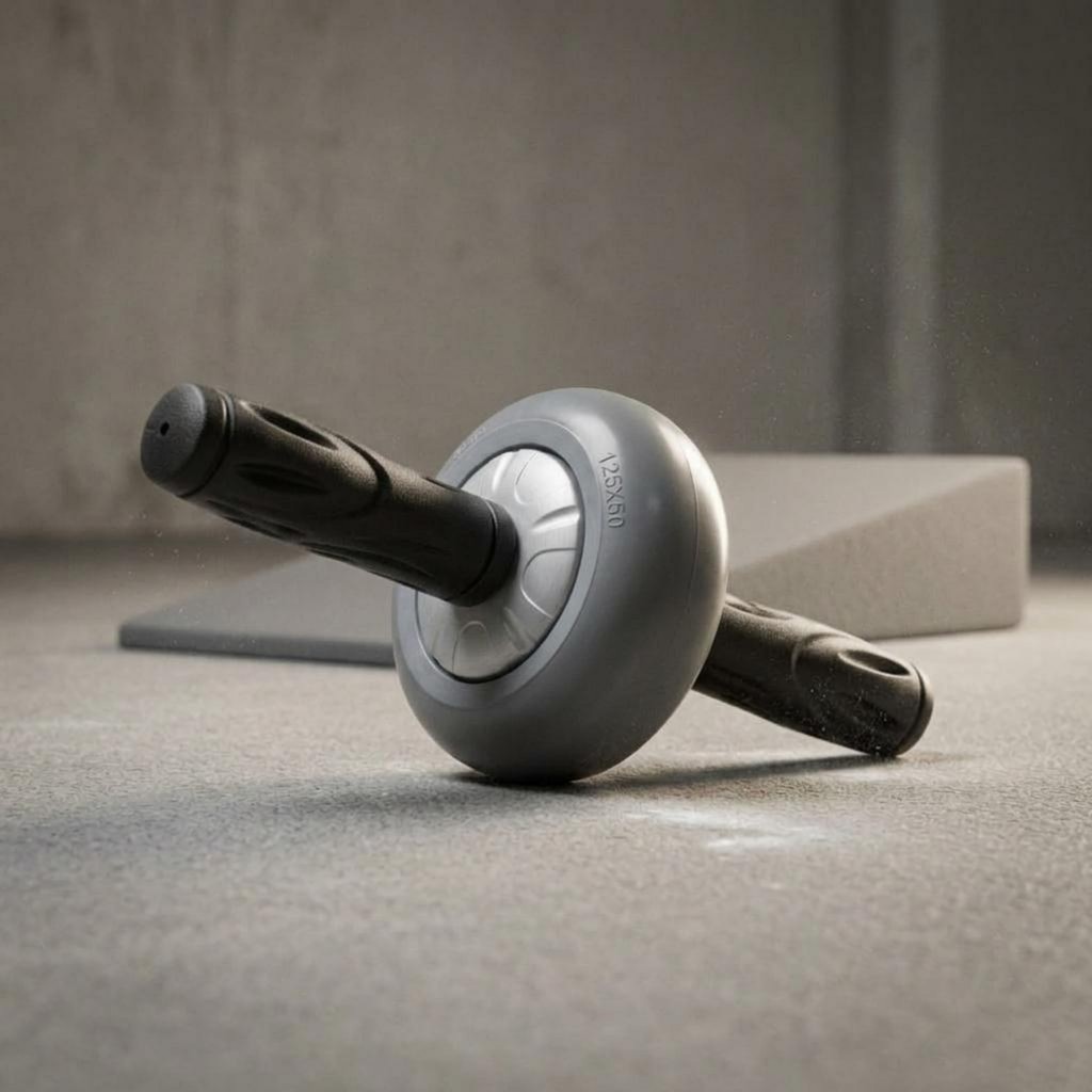 Ab Wheel Compact Ab Roller Wheel อุปกรณ์ฟิตเนส เกียร์ออกกําลังกายสีเทา ดีไซน์เรียบง่าย