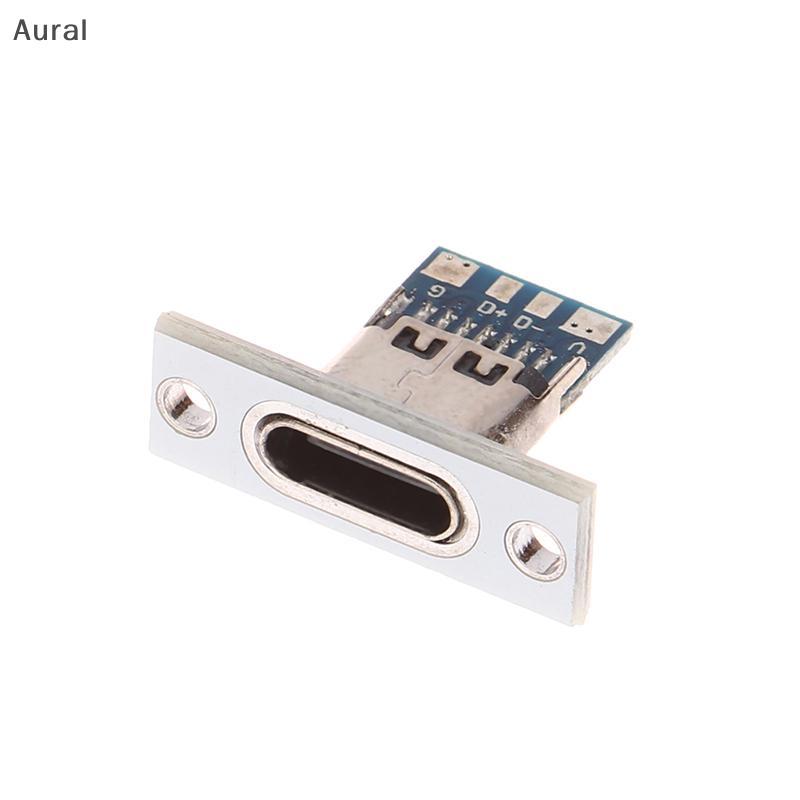 Aural USB Ja Type-C 2Pin 2P 4P กันน้ํา Strip Line Of Solder Joint หญิงเชื่อมต่อ Ja ชาร์จพอร์ต USB Type C Soet Connector al