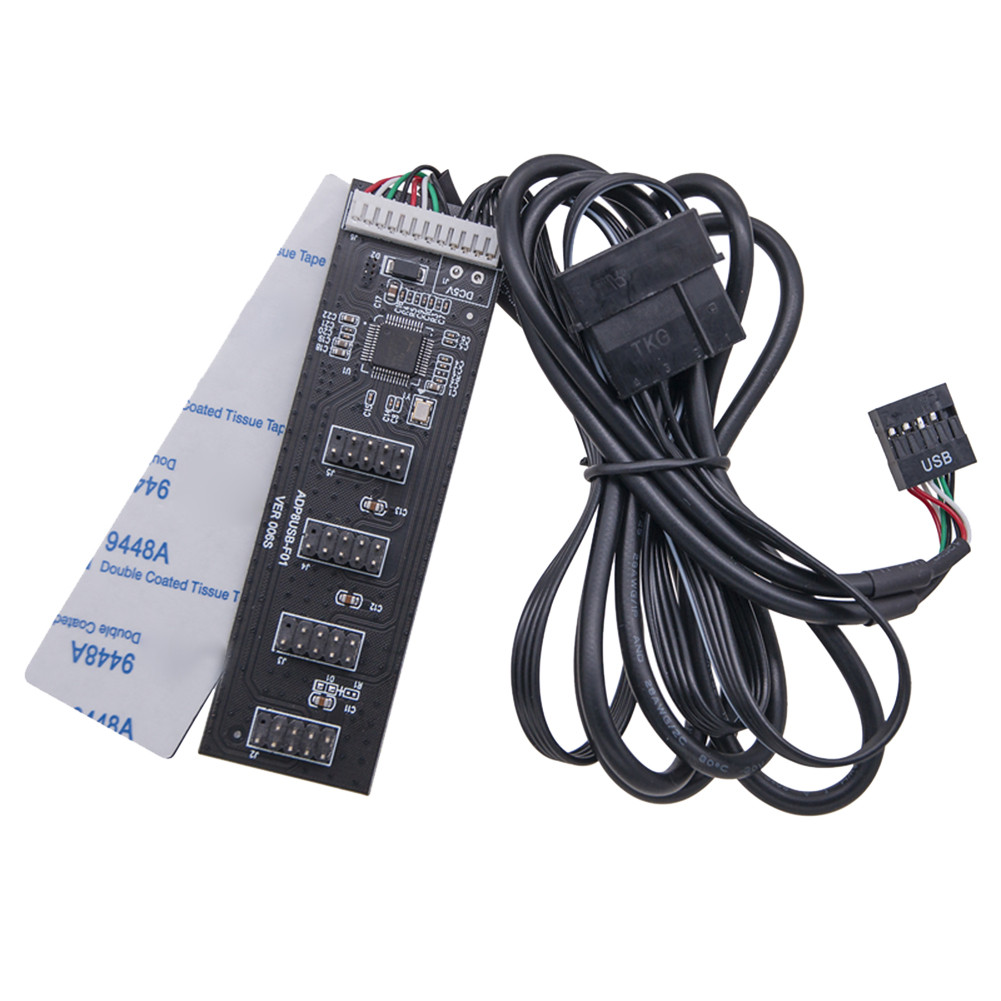 USB2.0 9pin Header 9-pin ภายใน 20 ซม.เมนบอร์ด 9Pin USB Header Splitter 9Pin ภายใน USB Hub พอร์ต Mult