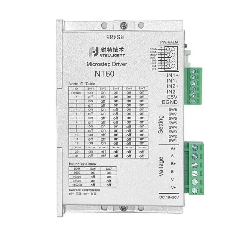 มาตรฐาน Nema24 NT60 ประสิทธิภาพสูง RS485 modbus stepper driver สําหรับ 3C อุปกรณ์อิเล็กทรอนิกส์ Micr