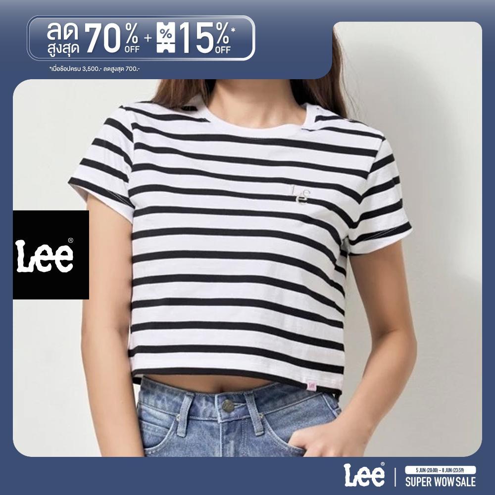 LEE เสื้อยืดแขนสั้นผู้หญิง คอลเลคชั่น Lee Pink รุ่น LE F324WTSSN19 สีขาว