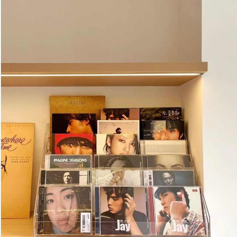 B b.Best-Selling cd Rack อะคริลิค Stepped Display Rack cd Disc พร้อม cd Collection Display Rack กล่อ
