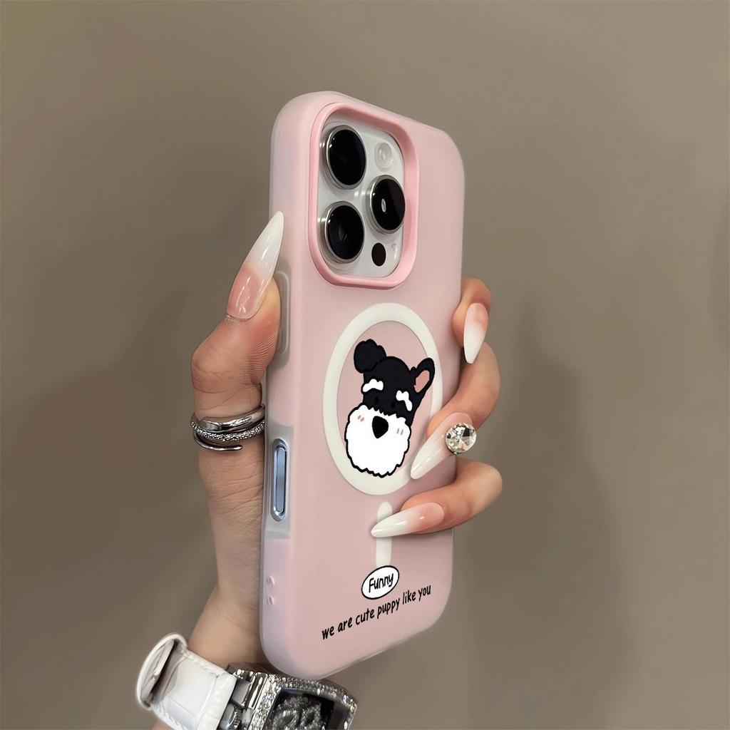 เคสไอโฟน 13 11 สำหรับ IPhone 16 15 12 14 17 Air Pro Max XR Max 7 8 สุนัขการ์ตูน แรงดึงดูดแม่เหล็ก GD