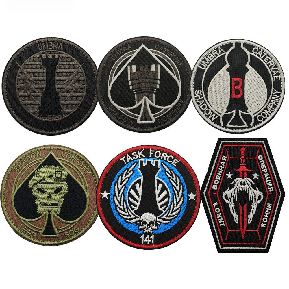 ยุทธวิธี Hook Loop Patch ชุด Task Force 141 Umbra Shadow บริษัทปัก Badge สําหรับกระเป๋าเป้สะพายหลังห