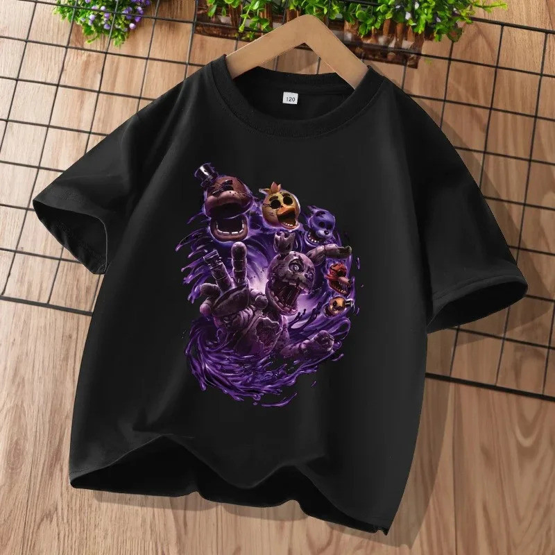 เสื้อยืด Five Nights at Freddy's ลายกราฟิก ผ้าฝ้าย 100%, คอกลม, แขนสั้น ใส่ได้ทั้งชายและหญิง (ไซส์ 100 ซม. – 5XL)03
