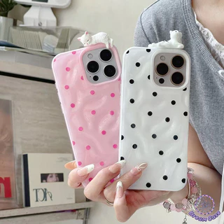 เคสไอโฟน11 เต็มหน้าจอน่ารักจุดสีสันอ่อน สำหรับ IPhone 11 17 air 15 16 13 14 12 Pro Max 13 15 16 Pro 16 15 14 Plus