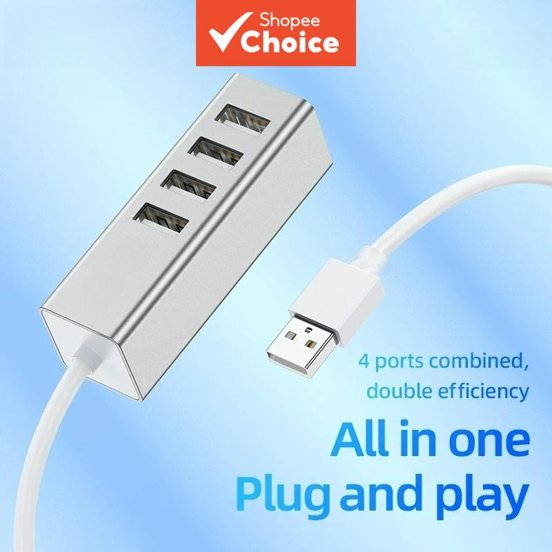 Hub 4 USB Line Machine Splitter อะแดปเตอร์ USB 2.0 สําหรับแล็ปท็อปคอมพิวเตอร์ขยายซ็อกเก็ตอุปกรณ์เสริม