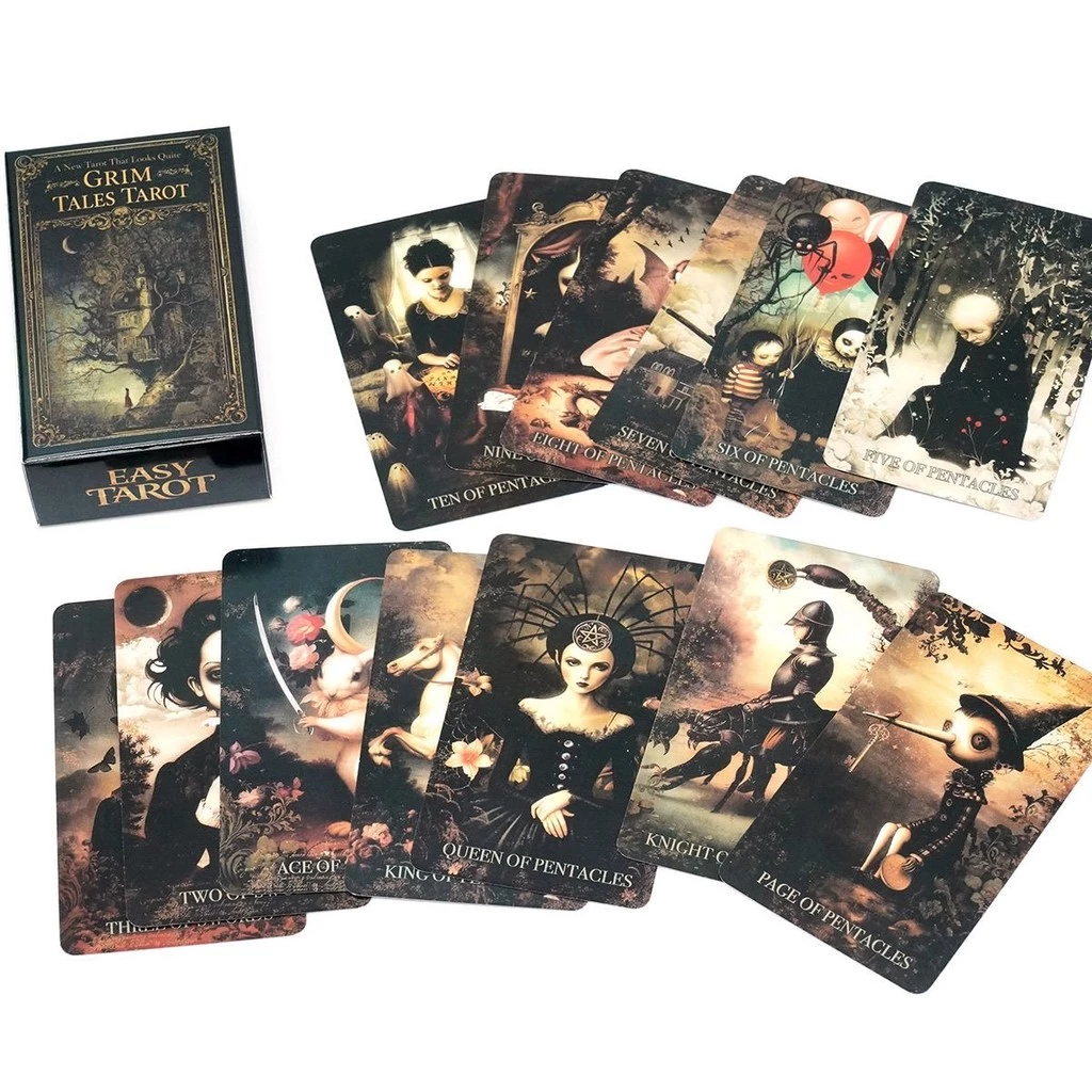Grim Tales ไพ่ทาโรต์ 78 ชิ้น Egnlish 10.3*6 ซม