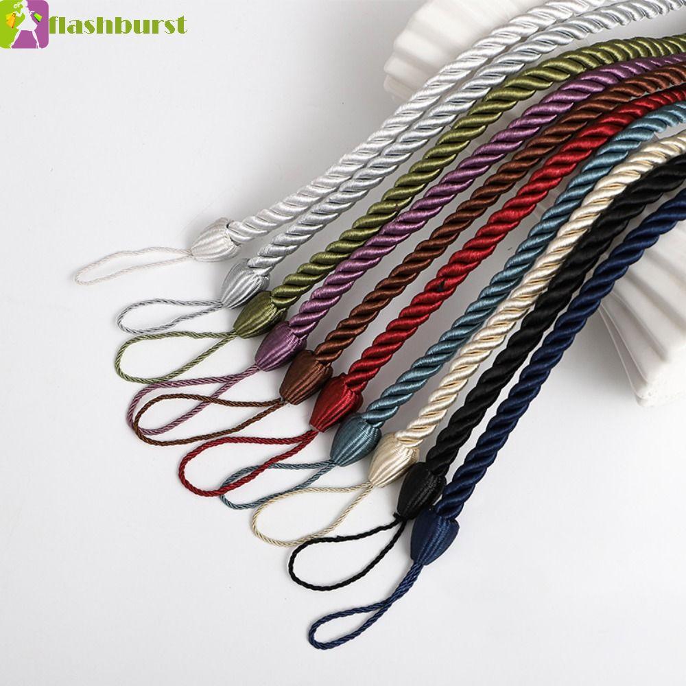 FLASHBURST 2 ชิ้นผ้าม่านทอ Tiebacks, หรูหรา Ins สไตล์ผ้าม่าน Binding Rope, แฟชั่น Handmad ใช้งานง่ายผ้าม่านผูกสายรัดห้อง