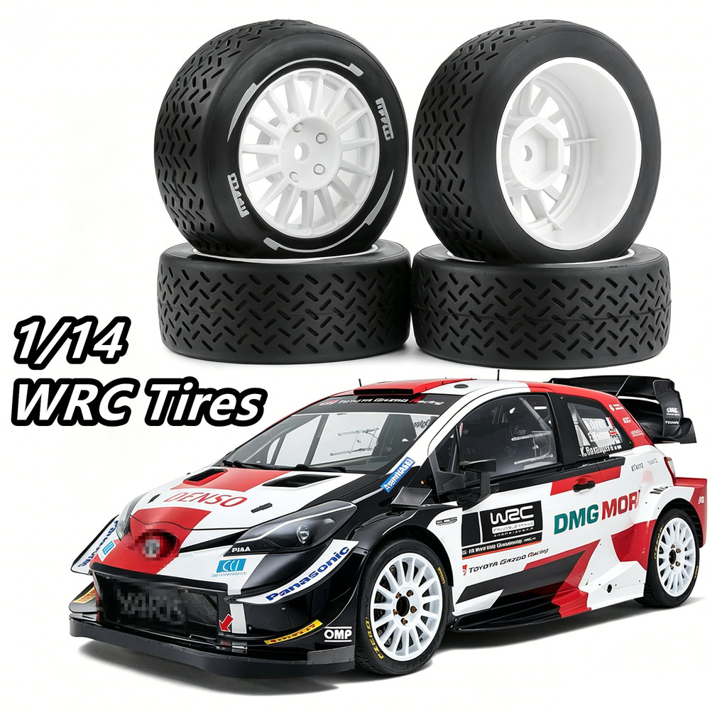 1/14 WRC Rally ยาง Racing Tyre 12 มม.Hex สําหรับ 1:10 1:14 RC บนแผนที่รถ Tamiya M05 M08 MJX 14303 C3