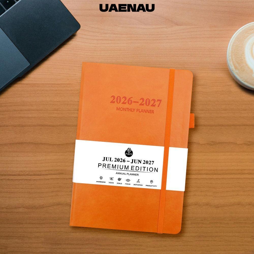 หนังสือกําหนดการ UAENAU, To Do List Textured PU 2026 Agenda Book, Portable Planner Reminder A5 Calendar Book นักเรียน