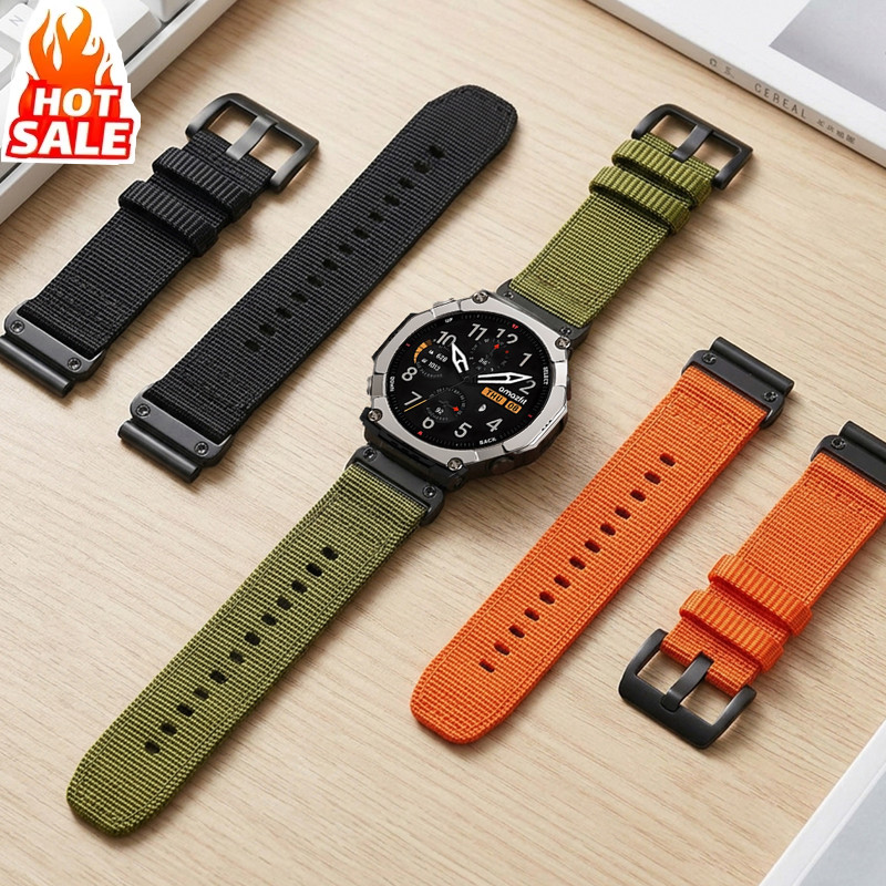 Quick Fit 26 มม.สายรัดไนลอนสําหรับ Amazfit T-Rex Ultra 2 สําหรับ Garmin Fenix 8 Pro Fenix 8 51 มม.Fe